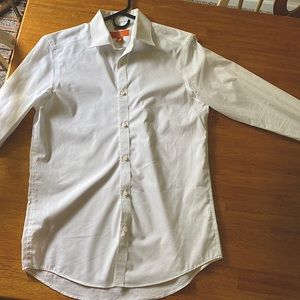 Egara stretch extreme slim fit white shirt